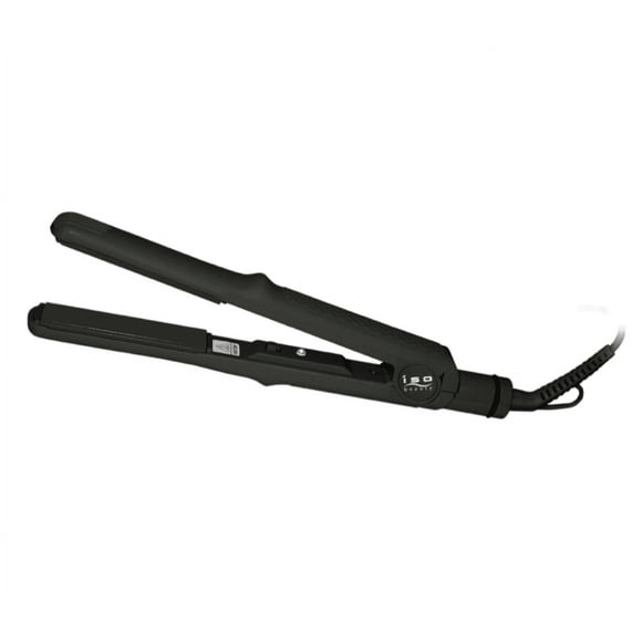 ISO Beauty Turbo Silk Edition 1 Inch Scratch resistant Titanium Plates Hair Straightener Flat Iron - Curved, Sleek Body Design Allows You To Create Multiple Styles - (Black)