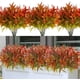 thumbnail image 2 of Nvzi 8 piezas de plantas falsas para exteriores resistentes a los rayos UV, plantas de césped alto artificiales, flores tropicales falsas, arbustos decorativos, rojo a, 2 of 4