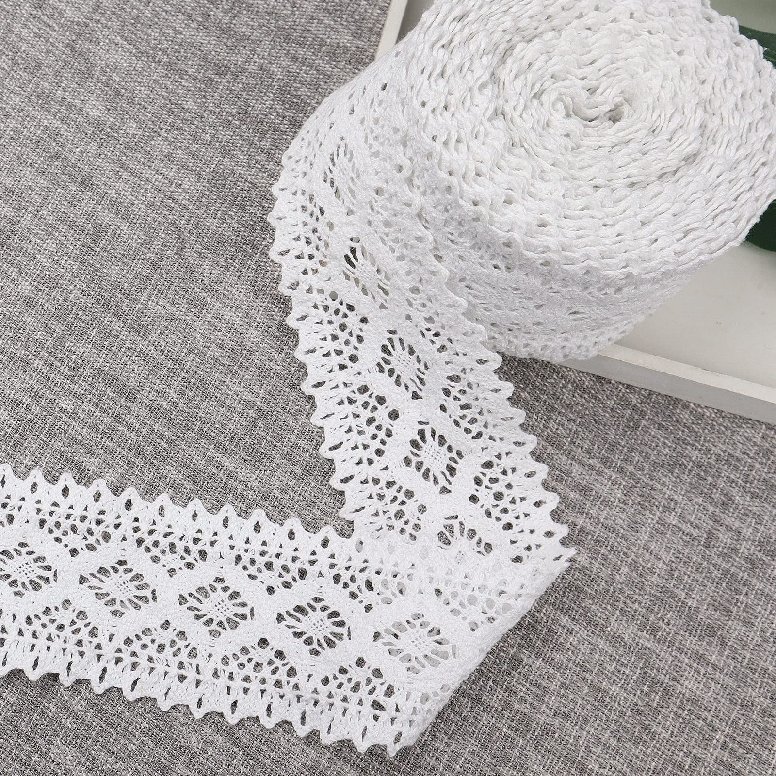 10 Yards of White Lace Ribbon/ 10 Yards of White Lace Trim Approx. 1.8 4.5  Cm 