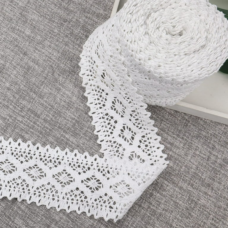 ct Craft LLC White Lace Trim Ribbon, Sewing Lace for Trimmings Works, Home Decoration, Gift Wrapping, DIY Crafts, Baby Shower, 1.5 inch (35mm) x 10