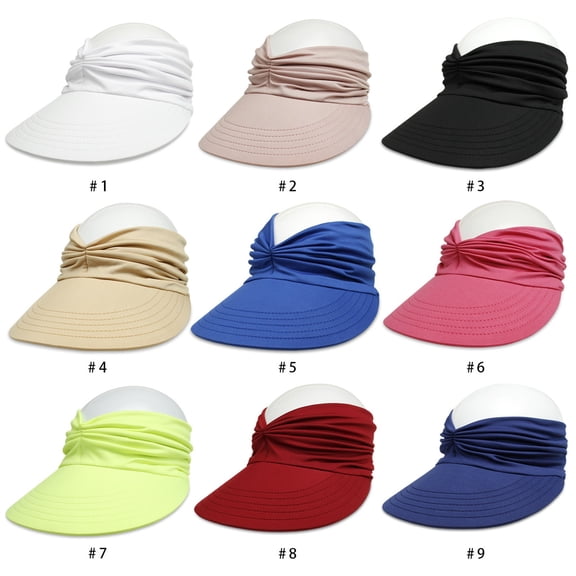 HMZZL Sun Hat for Women Summer Beach Hat Wide Brim UV Protection Sun Visor Hats UPF50 Lightweight Foldable Ponytail Sports Cap Outdoor Sports Empty Top Hat Multi Colored Optional Hot Pink One Size