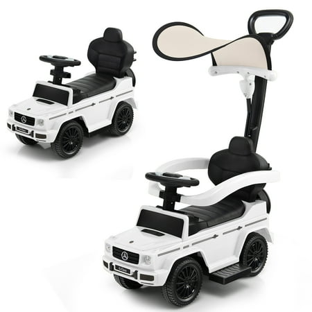 UPC: 6554713415124 | Costway 3 in 1 Ride on Push Car Mercedes Benz G350 Stroller Sliding Car w/ Canopy White