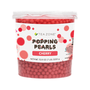 Tea Zone Cherry POPPING PEARLS™, for Beverage, Sweet snacks, Boba Milk Tea, Ready to Serve (7 lbs)
