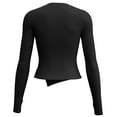 thumbnail image 7 of Workout Tops for Women Long Sleeve Split Hem Shirt Yoga Top Running Shirt Seamless Athletic Top Wine 2XL, 7 of 7