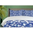 thumbnail image 4 of Ambesonne Geometric Duvet Cover Sets, Monotone Modern Squares, 2-Queen, Violet Blue and White, 4 of 7
