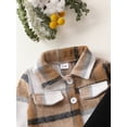 thumbnail image 3 of Newborn Baby Girl Clothes Lapel Plaid Long Sleeved Front Pocket Coat + Dress set 2PCs Infant Fall Winter Outfits, 3 of 5