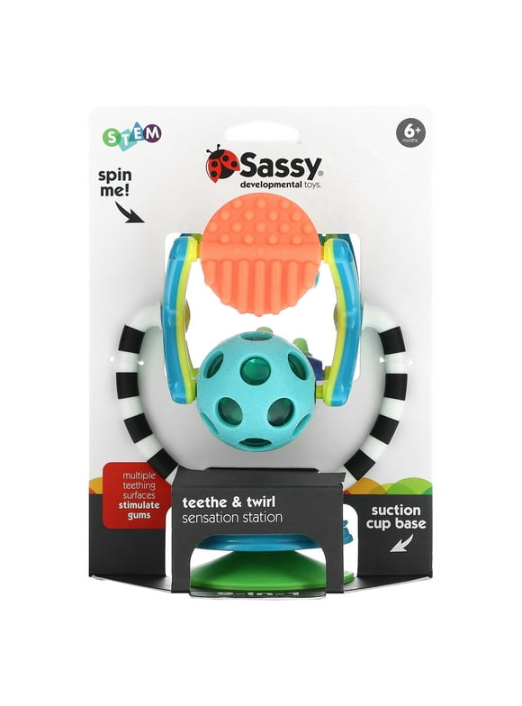 Sassy Developmental Toys, Teeth & Twirl, Sensation Station, 6 Months+, 1 Count