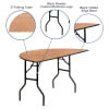 thumbnail image 5 of Emma + Oliver 5-Foot Half-Round Wood Folding Banquet Table - Event & Catering Table, 5 of 11