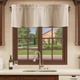 thumbnail image 6 of Khaki Ombre Curtain Valances for Windows, Kitchen Valance Window Treatments Panel 2 Pack, Modern Abstract Art Farmhouse Gradient Rod Pocket Short Curtains for Bathroom Bedroom 42 x 12 Inch, 6 of 8