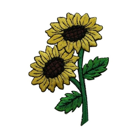 ID 6028 Sunflowers Patch Flower Garden Blossom Head Embroidered Iron On Applique