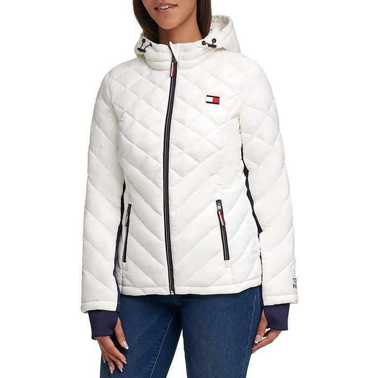 Tommy Hilfiger Womens Hooded Jacket(White,XL) - Walmart.com