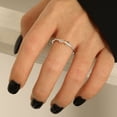 thumbnail image 3 of Anillo de plata S925 para mujer, pequeño, fresco, de la suerte, con 8 caracteres, circonita, anillo sencillo para mujer, anillo de cola de una sola fila, 3 of 5