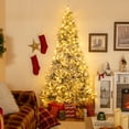 thumbnail image 2 of Gymax 7 FT Half Artificial Christmas Tree w/ 852 Branch Tips & 240 LED Lights 9 Modes, 2 of 10