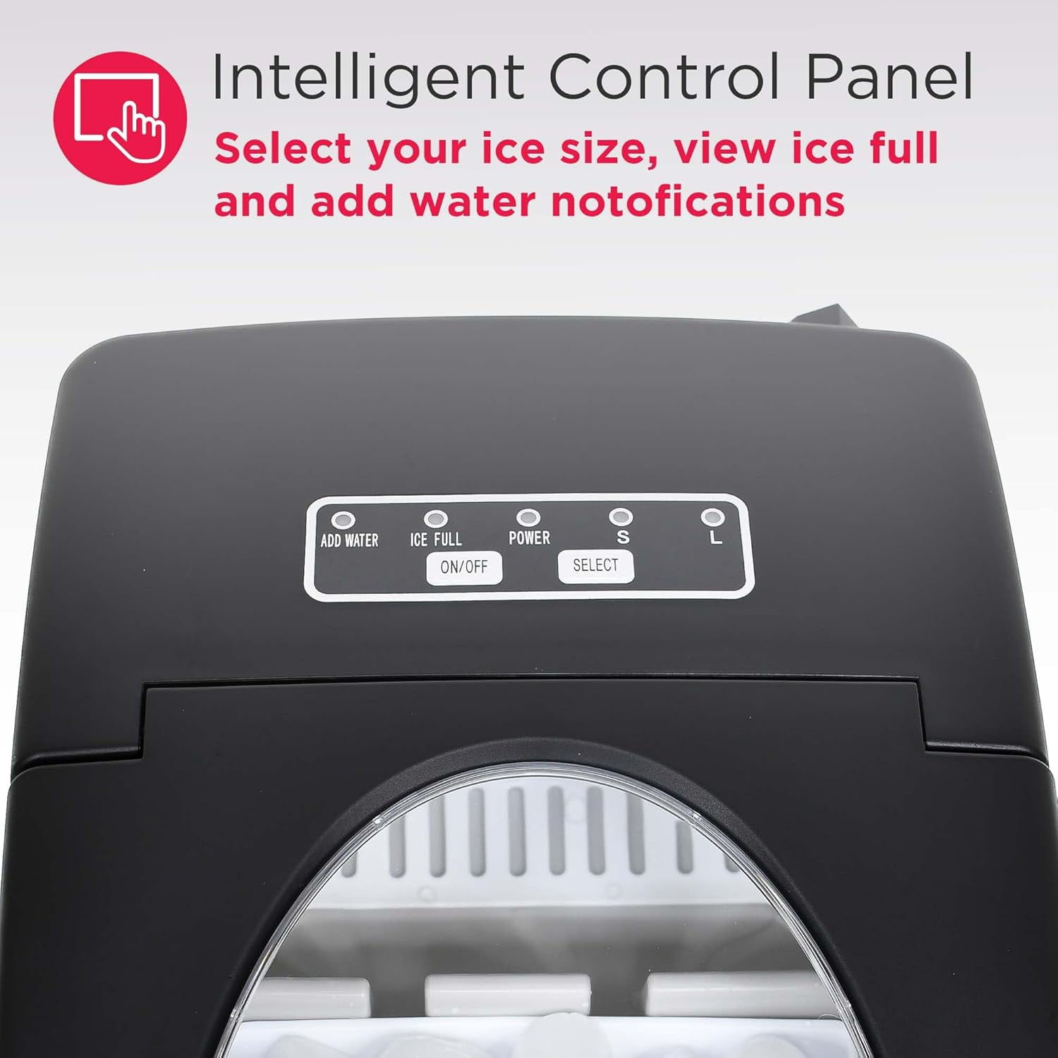 Compact Countertop Ice Maker, 26 lb per Day, Black