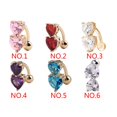 thumbnail image 4 of Baohd Heart Shape Crystal Rhinestone Belly Button Ring Navel Piercing Navel Bar Navel Piercing Rings Belly Rings, 4 of 9
