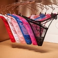thumbnail image 4 of Ropa interior sexy transparente en forma de V para mujer, tanga simple de encaje hueco, bragas de encaje fino con huecos laterales, 4 of 6