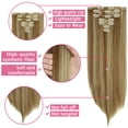 thumbnail image 3 of Women Fashion 7-piece Double-layer Full Head Hair Extension 16 Clips Thick Wig(Curly/Straight), 3 of 4