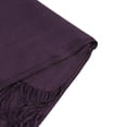 thumbnail image 3 of TZ Promise Women Dark Purple Pashmina Shawl and Wrap Soft Solid Color Scarf with Fringes, 3 of 6
