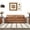 Caramel, variant on Roundhill Furniture Sakan Leather Upholstered Sofa, Blue