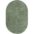 thumbnail image 7 of Unique Loom Davos Shag Collection Area Rug - Solid (5' 3" x 8' Oval Sage), 7 of 7