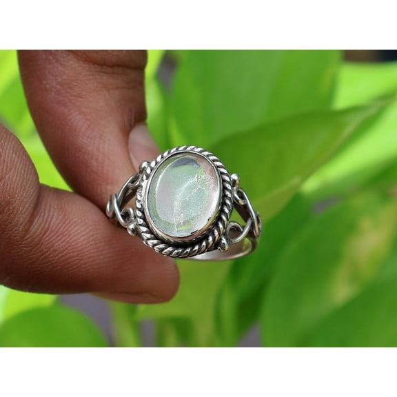 Heaven Crafts Crystal Quartz Ring 925 Solid Sterling Silver Handmade Statement Ring Women Jewelry