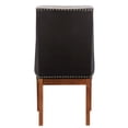 thumbnail image 4 of Set of 4 Gilsea Fabric, Synthetic Leather & Brown Finish Side Chair, Wooden Dining Room Chairs, High Back Kitchen Chair, Farmhouse Dining Chairs for Kitchen, Dining Room (Brown), 4 of 8