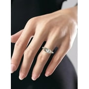 Believe by Brilliance Women's Fine Silver Plate with AAA Cubic Zirconia Engagement Ring Size 6