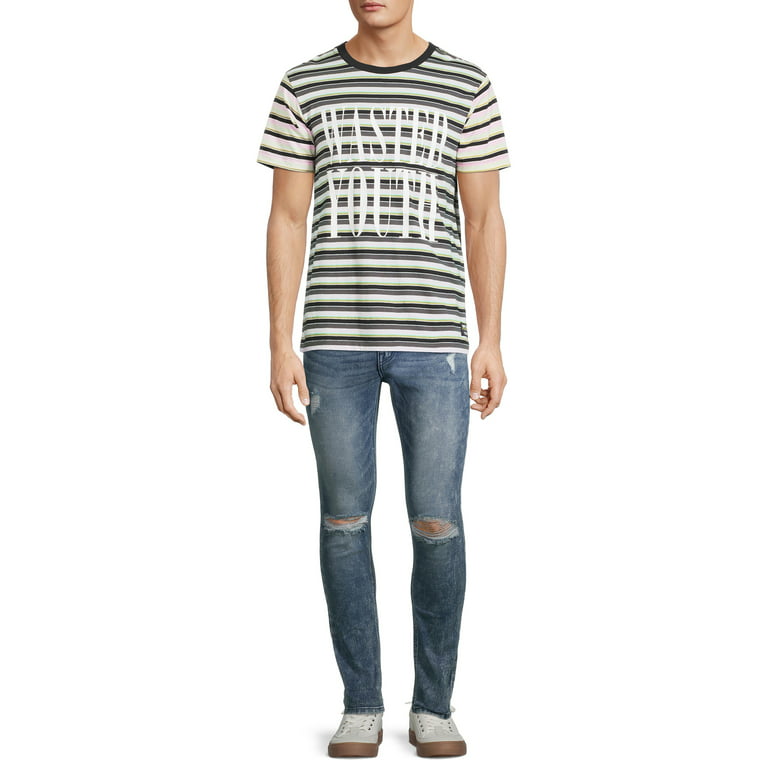 WeSC Men's Max Wasted Youth Striped Graphic Tee, Sizes S-XL, Mens