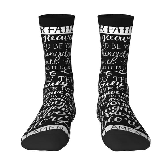 Novelty Funny Crew Socks Casual Crazy Socks for Men Women , Prayer Of The Lord