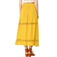 thumbnail image 3 of Allegra K Women's Long Skirts Elastic Waist Lace Insert A-Line Maxi Skirt, 3 of 7