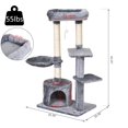 thumbnail image 3 of Topcobe 43"H Cat Tree Scratcher with Basket Lounge, Gray, 3 of 11