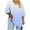 White, variant on Tops for Women 3/4 Sleeve Gradient V-neck Printed T-shirt Plus Size Loose Blouse Light Blue L