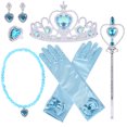 thumbnail image 2 of Willstar Princess Queen Wand Tiara Crown Belle Elsa Costume Accessories, with Tiara Gloves (6 Pieces), 2 of 11