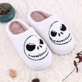 thumbnail image 4 of Zapatillas de felpa con diseño de esqueleto de Halloween con puntera cerrada cómodas para hombres y mujeres, 4 of 9