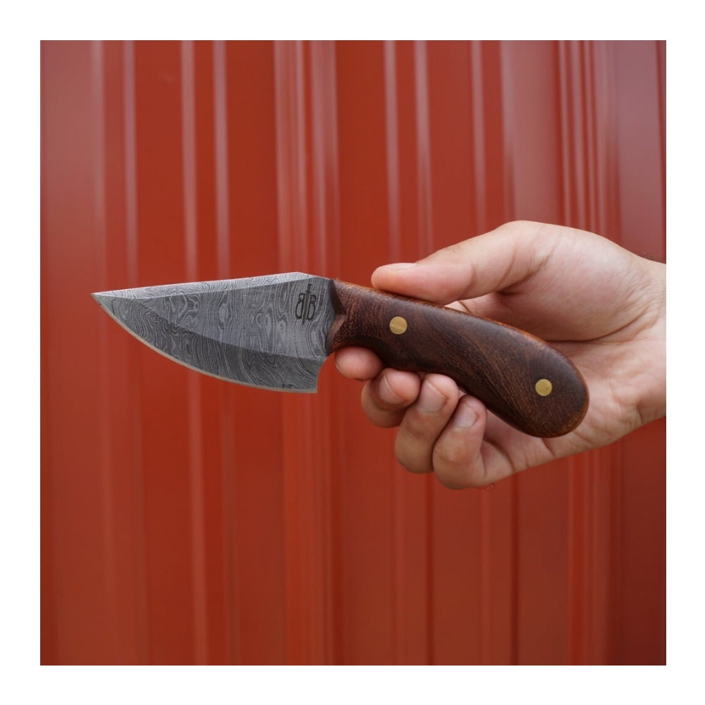 BNB Knives Wild Skinner with Damascus Steel Blade and Survival Multi-Tool Paracord Bracelet