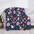 thumbnail image 3 of Fuzoiu Floral Rabbit Print Flannel Blanket,Throw Blanket,Flannel Home Decor,Fleece Bed Blankets,Cozy Soft Blanket for Bed, Sofa, Camping, and Travel-80"x60", 3 of 6