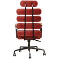 thumbnail image 4 of ACME Calan Leather High Back Adjustable Swivel Office Chair in Red, 4 of 5