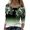 thumbnail image 1 of LUXUR Ladies Crew Neck T-shirt Chic Dailywear Tee Green M, 1 of 2