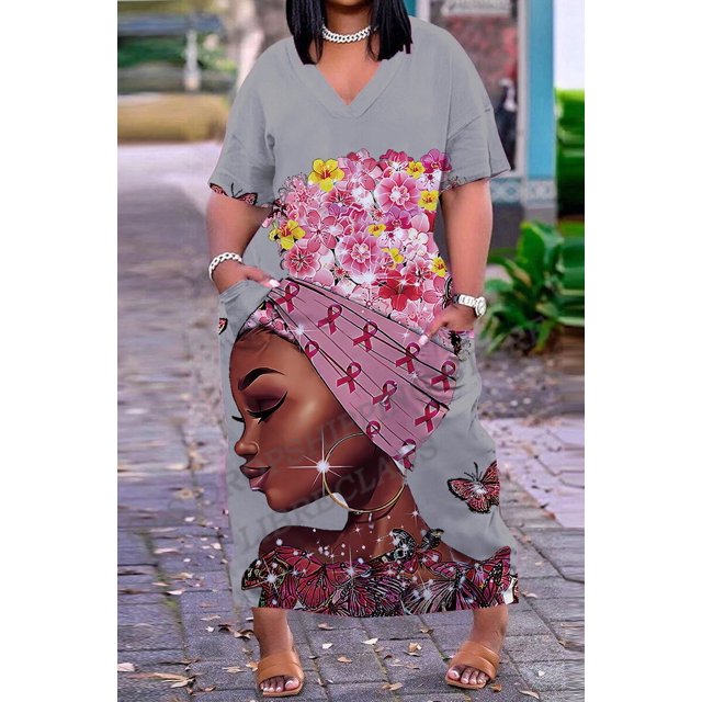 Fashion Long Dress Africa Women Fashion Summer Bohemian Beach Dress Party Evening Loose Max Dresses Sexy Oversized Vestidos GirlM Gao Jinjia LED