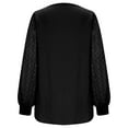 thumbnail image 5 of Fnooota Women's Tops 2025, Long Sleeve Lace Crew Neck Casual Pullover Shirts Black Size L, 5 of 6