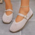 thumbnail image 6 of Women's Barefoot Mary Jane Flats - Wide Toe Box & Square Toe Mesh Knit Ballet Flat Shoes, Comfortable Dressy Casual Soft Soled Shoes Beige 8.5(41), 6 of 9