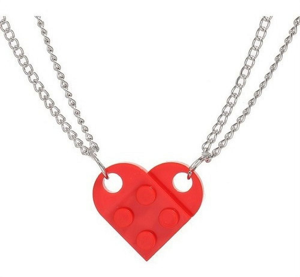 Collar Para Pareja Corazon De Lego Lego Heart Necklaces