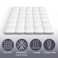 thumbnail image 3 of Somerset Home Down Mattress Topper - King 4-Inch Duck and Goose Feather Bed with Cotton Mattress Topper Cover (White), 3 of 10