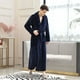 thumbnail image 1 of Bata larga con capucha para hombre, bata de baño larga con capucha, de felpa polar, mullida, cómoda y cálida, con bolsillo., 1 of 5