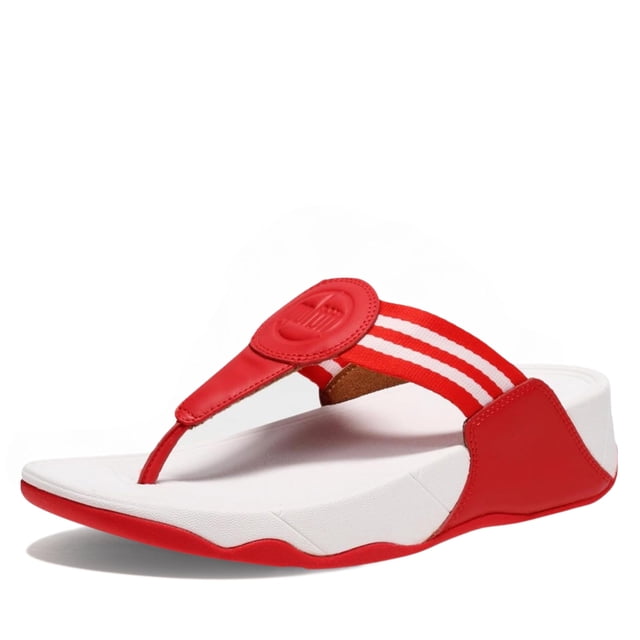 Sandalias FitFlop Walkstar Toe-Post rojas para mujer, talla 8