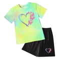 thumbnail image 4 of ZHANGDER Toddler Girls Summer Outfits 1T 2T 3T 4T 5T T-Shirts Shorts Clothing Set Short Sleeves Cute Summer Short Set 2 Pieces Shorts Set, Mint Green 4-5T, 4 of 4