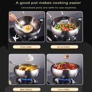 Titanium Hammered Pan with Lid, Thickened Multi-Layer Stock Pot, Titanium Wok Pan, Scratch-Resistant Non Stick Titanium Frying Pans, Even Heating for Cooking,11.02in/lid