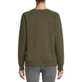thumbnail image 2 of Time & Tru Women's Raglan Fleece Crewneck Sweatshirt, 2 of 3