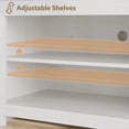thumbnail image 4 of Mesa de TV comedor estilo rústico - Centro de entretenimiento de 178 cm con 4 cajones, 3 estantes abiertos y armarios - Para salón o dormitorio - Diseño farmhouse robusto - 1.78 meters antique white, 4 of 8