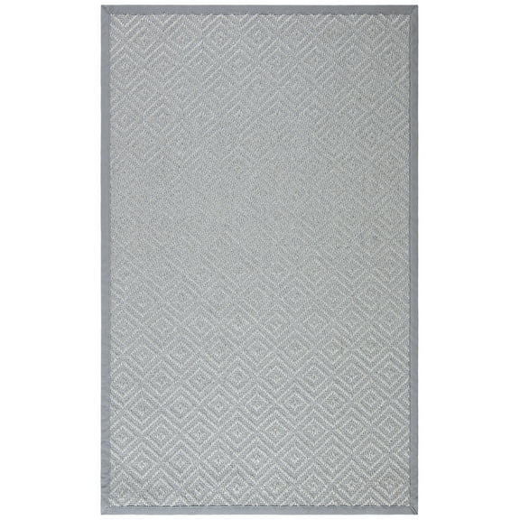 SAFAVIEH Natural Fiber Cinaed Bordered Area Rug, Light Grey/Grey, 4' x 6'
